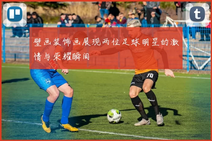 壁画装饰画展现两位足球明星的激情与荣耀瞬间